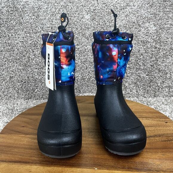 Bogs Snow Shell Aqua Multi Youth Size 3 Winter Boots Pull Up Waterproof Rainw - Picture 3 of 11